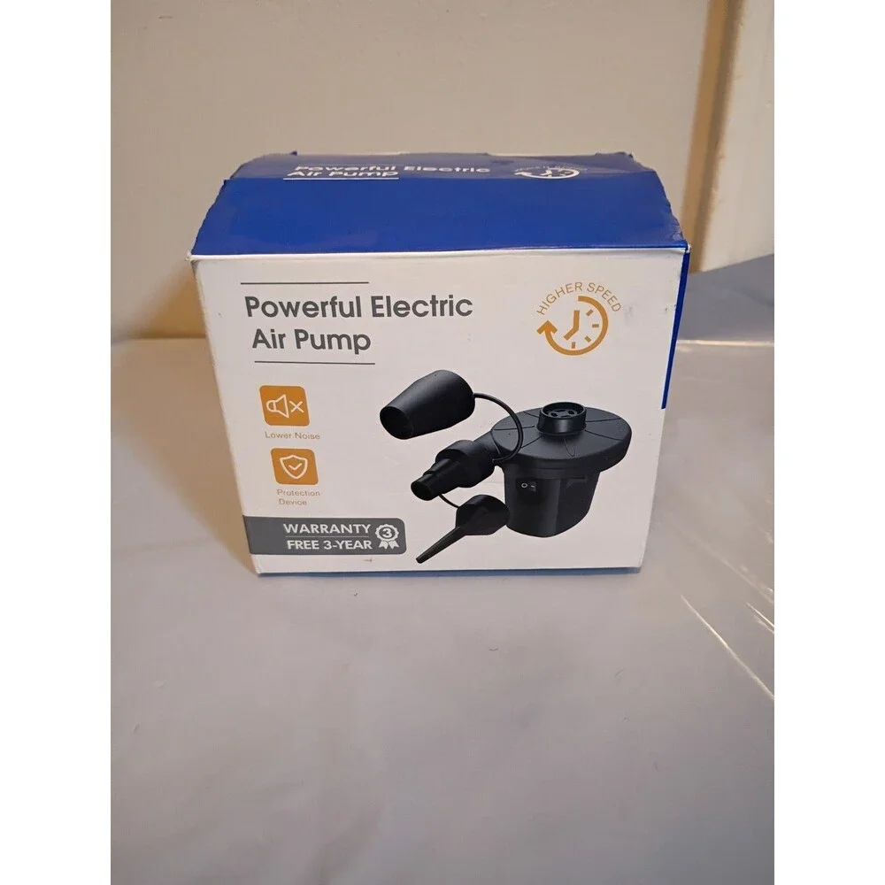 Powerful Electric Air Pump New in box 3 Valves, Quick, Portable, Low Noise - Picture 1 of 4